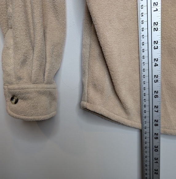 Vintage Ducks Unlimited Beige Tan Fleece Button Down Shirt Shacket Mens Large - Picture 4 of 6